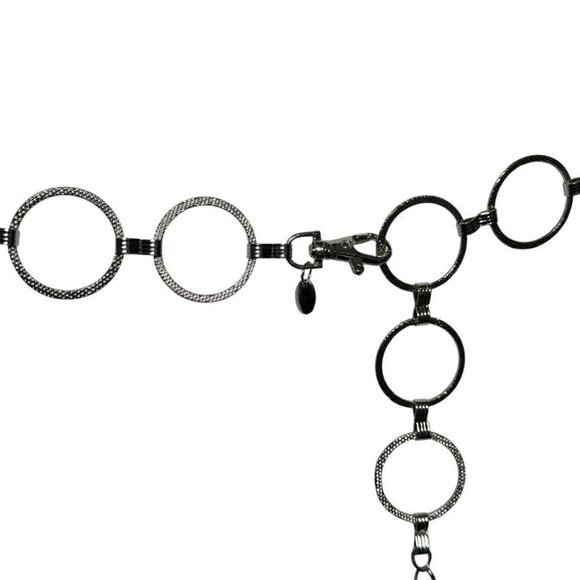 Vintage 90\'s silver colored open circle chain belt womens one size main image 4